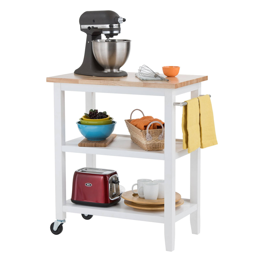 White Wood Kitchen Cart G39540