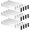 12 Pcs Bamboo Drawer Dividers Adjustable 2.4" High 17"-22" White X723151