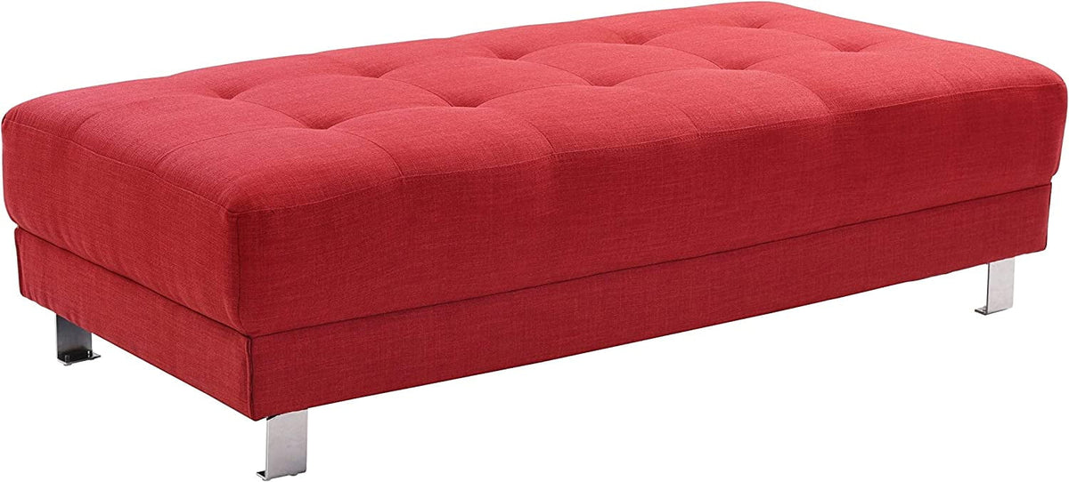 Orange Twill Fabric Ottoman B7369