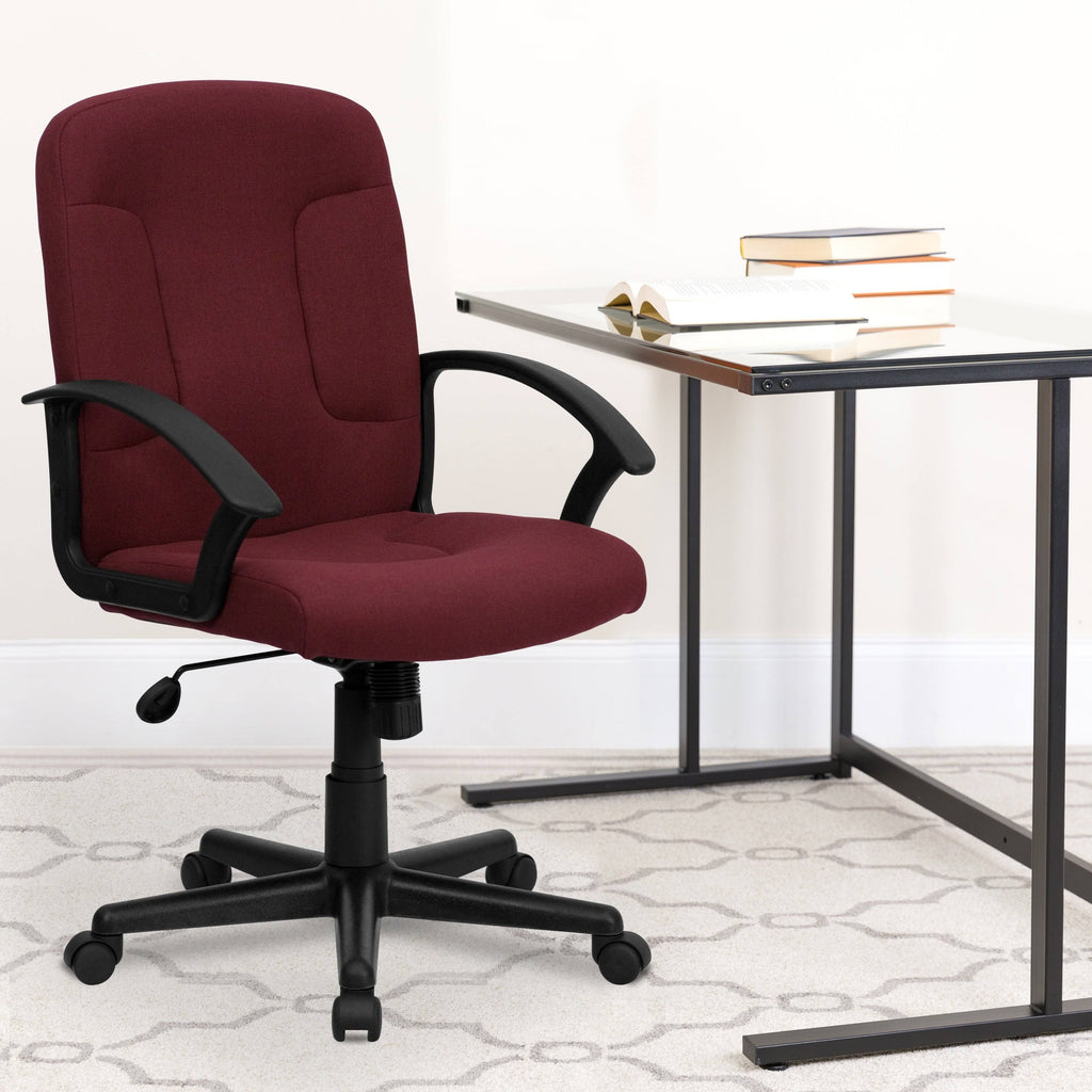 Navy Fabric Executive Swivel Office Chair with Nylon Arms E950
