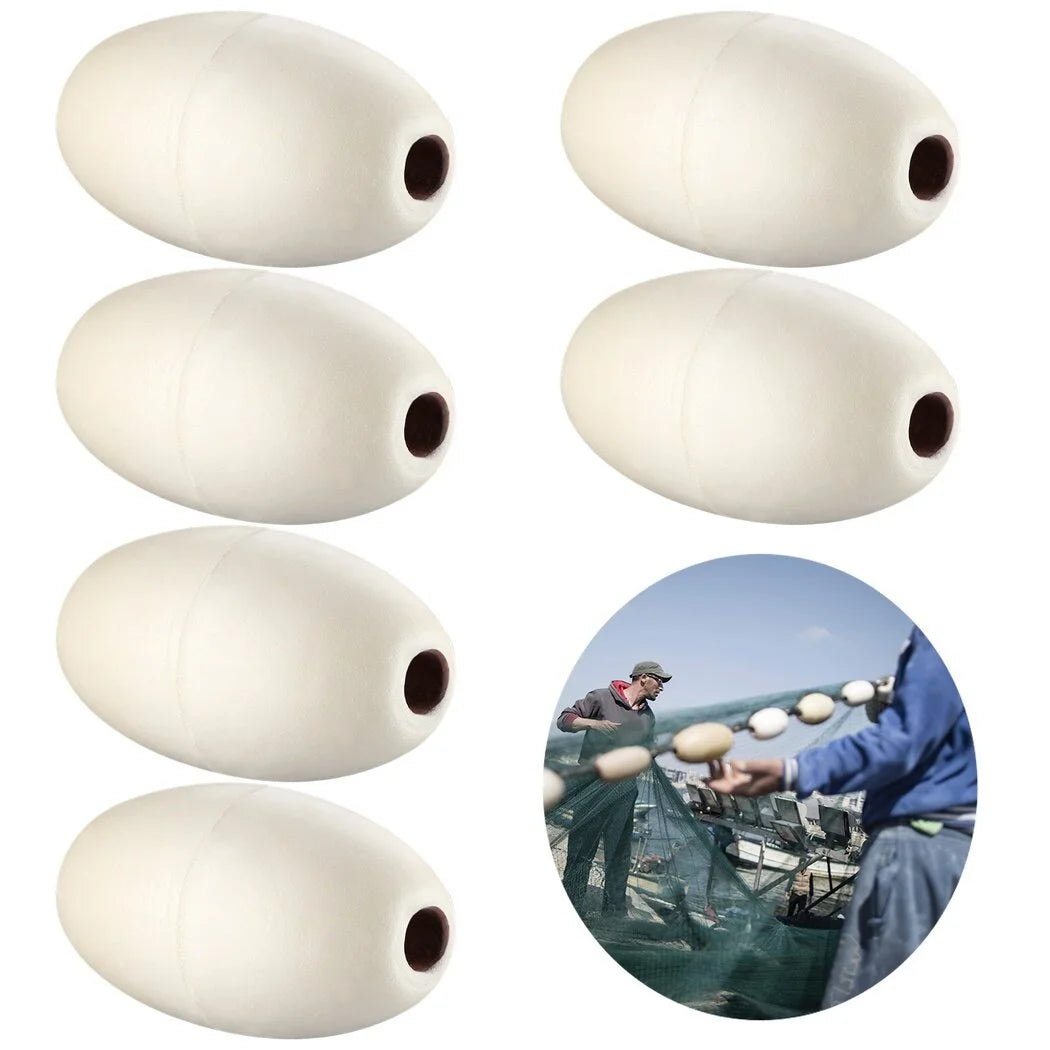 6 PCS Rope Float, 0.7” Hole, 3.5” x 5.5” Oval Water Float J976410