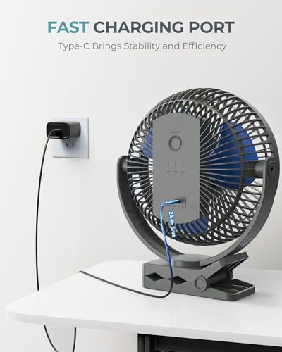 10000mAh 8 inch Rechargeable Clip on Fan F57550