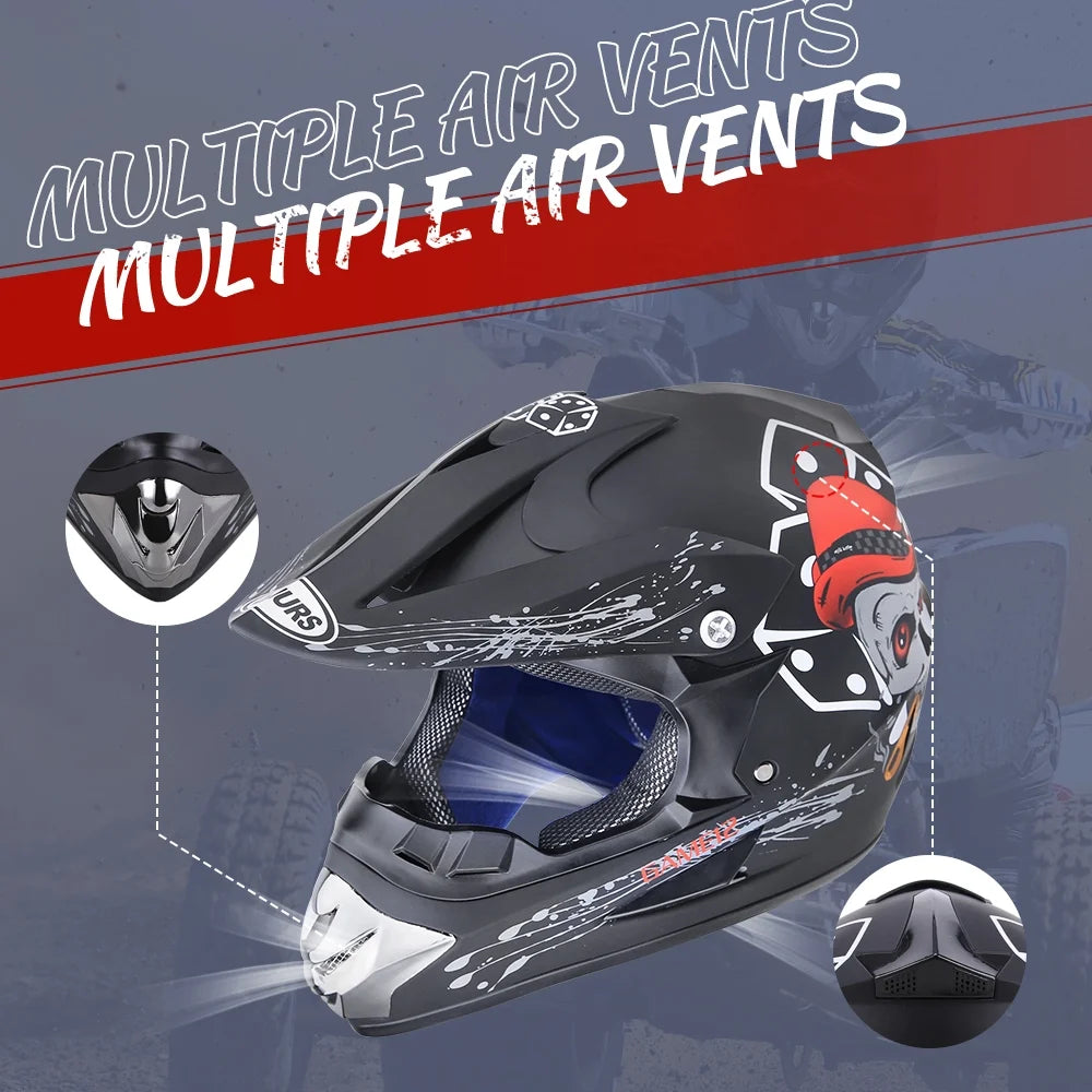 Black Open Face Off-road Motorcycle Helmet B5459