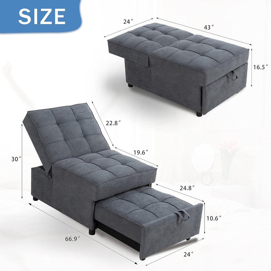 Convertible Chair Sofa Bed with Adjustable Backrest Z3010