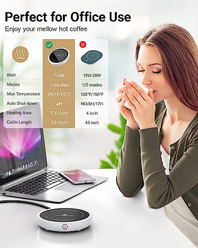 Black 50W Coffee Cup Warmer with 3 Temperature Settings J69710