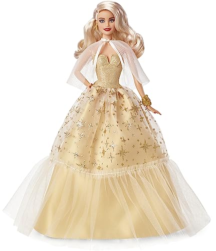 Black Hair Golden Gown Collectible Doll with Doll Stand & Certificate of Authenticity D823