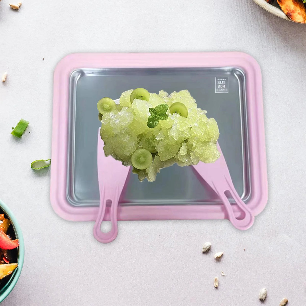 Ice Cream Rolled Maker with 2 Spatulas W12301