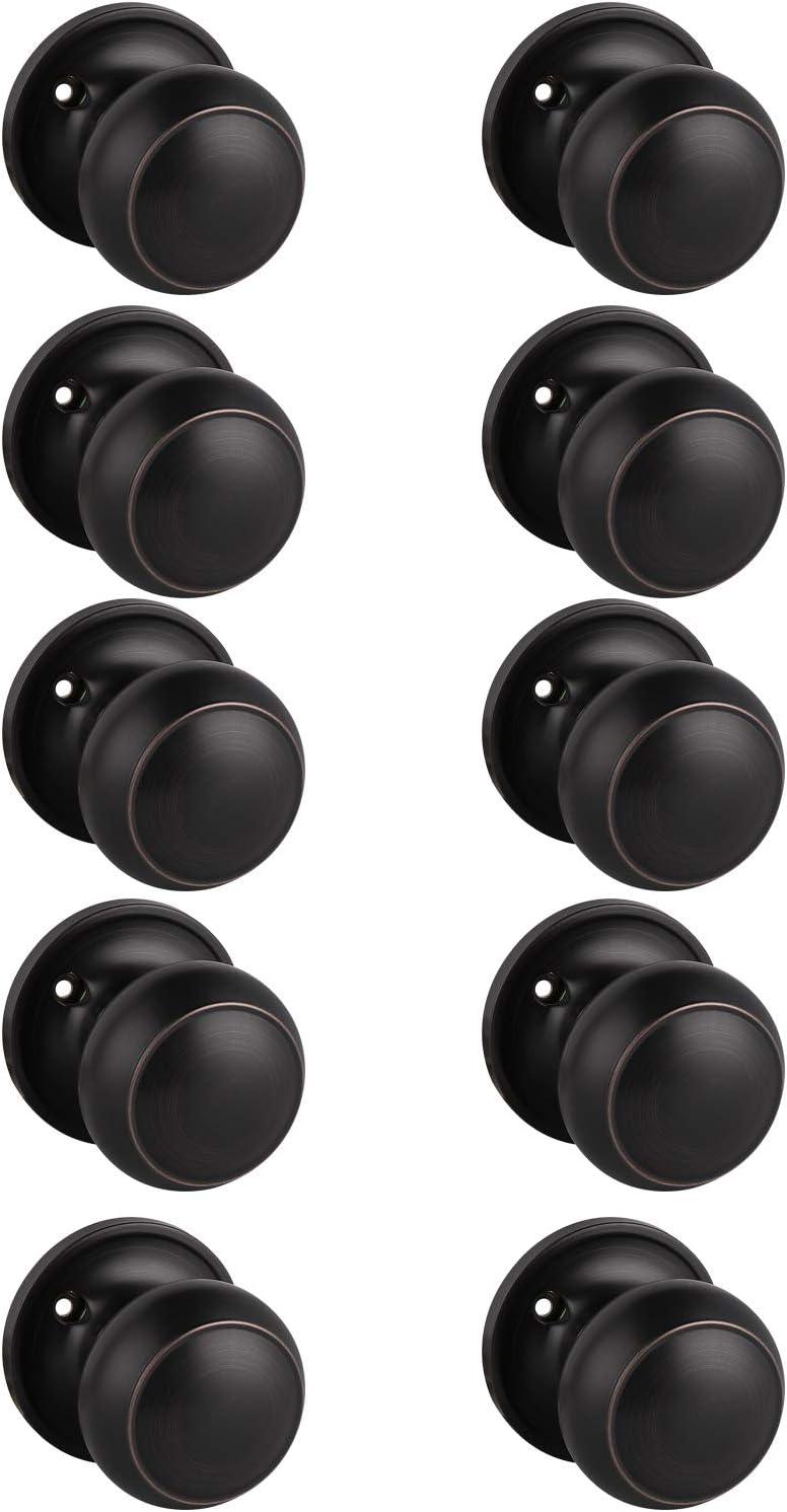 (5 Pack) Oil Rubbed Bronze Passage Door Knob X66290
