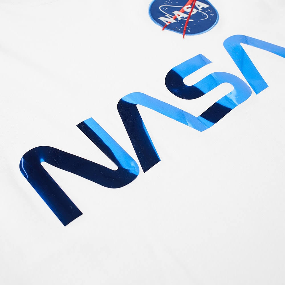 White & Blue Reflective Cotton Tee A573926