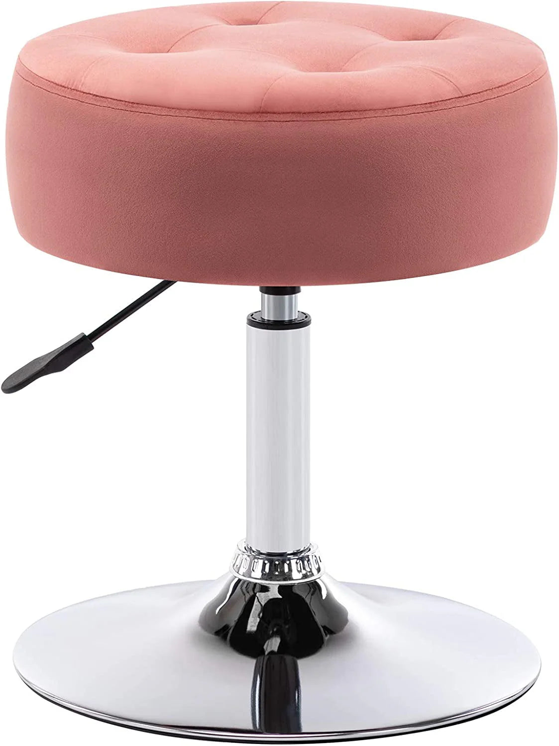 White Swivel PU Leather Vanity Stool Q354