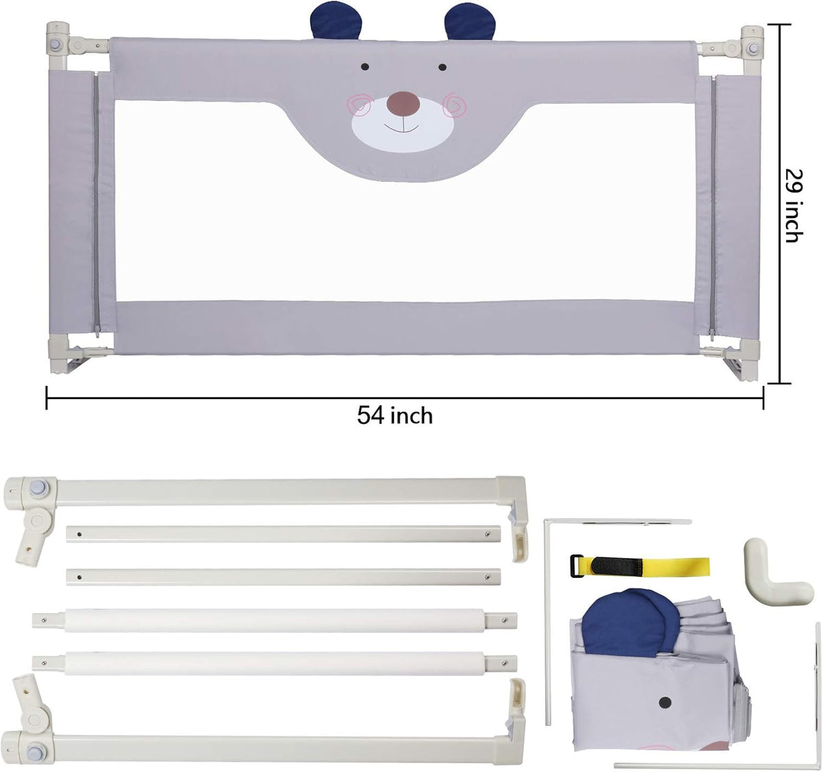 Collapsible Toddler Bed Rail for Queen Size Bed Z2281