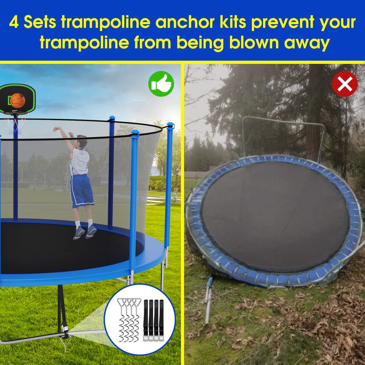 16FT Outdoor Trampoline with Basketball Hoop and Ladder K2043