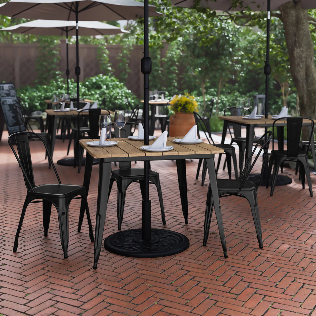 Indoor/Outdoor Dining Table with Umbrella Hole T1782
