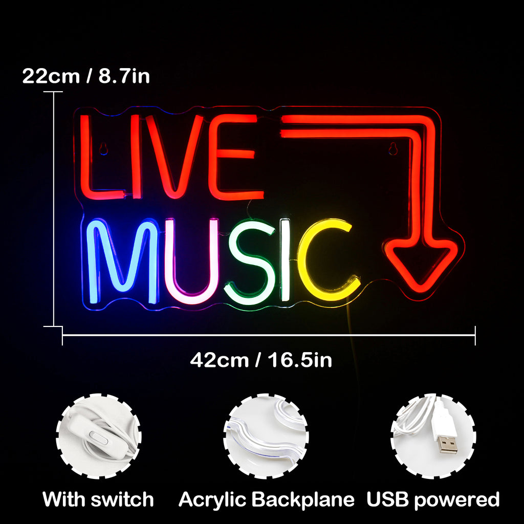 LED Neon Light Signs for Bedroom Music Studio J6378