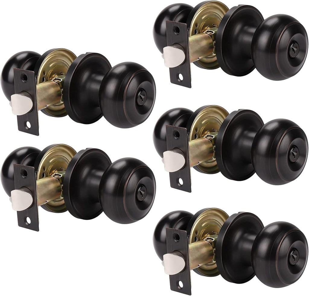 (5 Pack) Oil Rubbed Bronze Passage Door Knob X66290