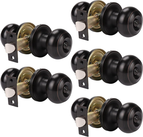 (5 Pack) Oil Rubbed Bronze Passage Door Knob X66290
