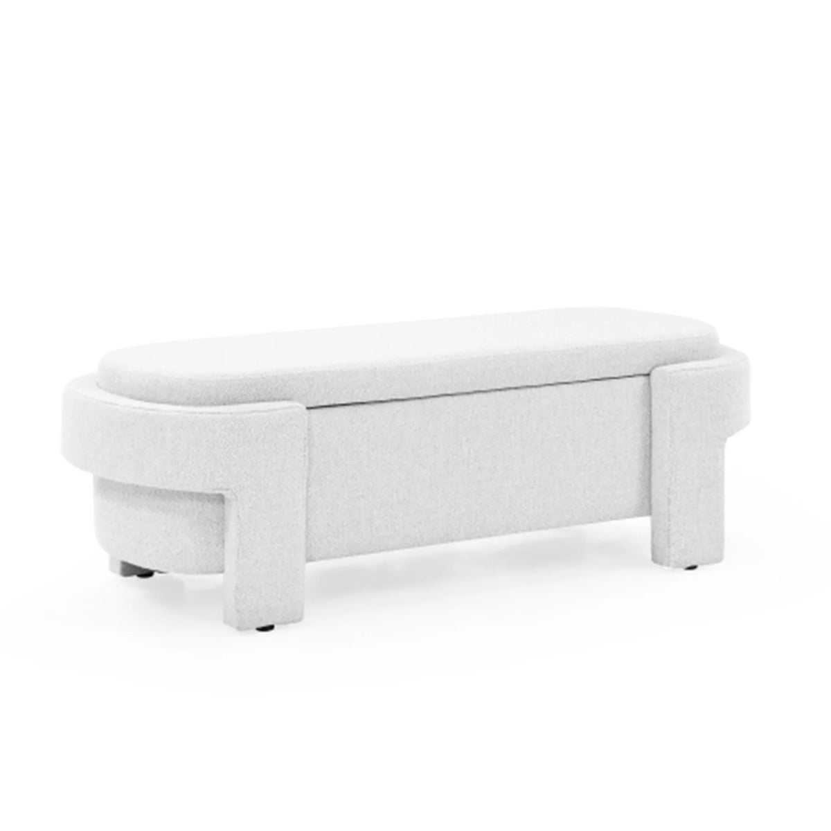 51" Chenille Upholstered Storage Ottoman Bench A171356