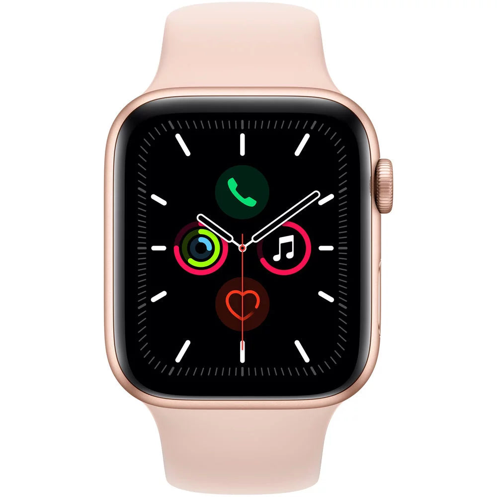 Apple Watch Series 5 GPS 44mm Gold Aluminum Case Pink Sport Band O1949