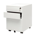 White 3 Drawer Mobile File Cabinet V5355