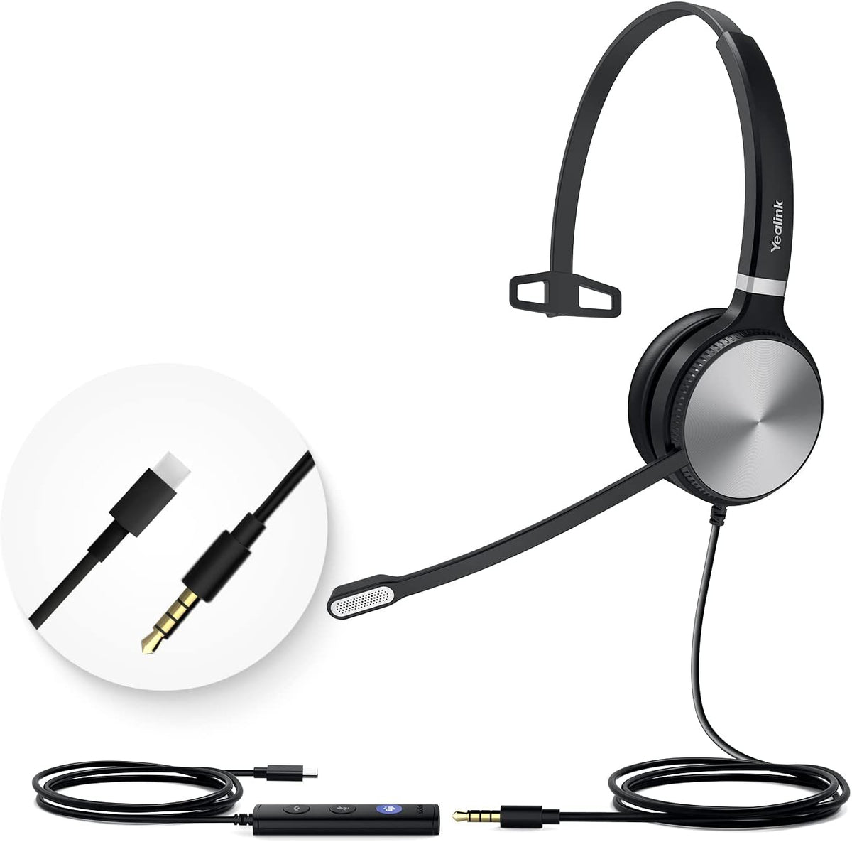 UH36-MONO Teams Certified USB Wired Noise Cancelling Headset with Mic Pack of 2 O6180