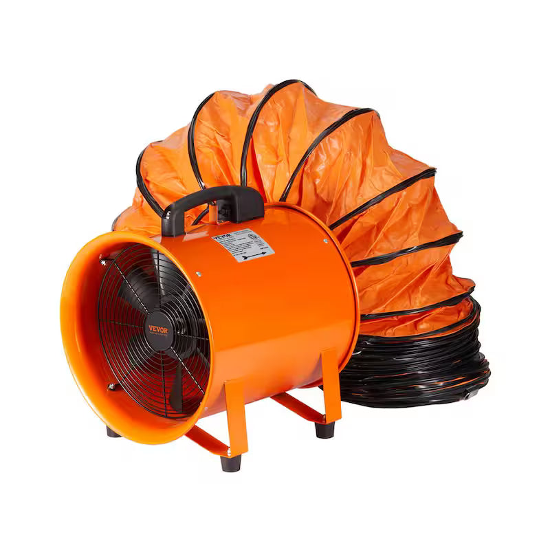 Portable 8 in. Heavy Duty Blower Fan with Duct Hose 195W 1070CFM O55035