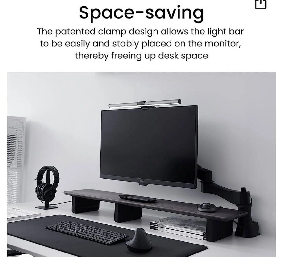 LED Computer Monitor Light Lamp with Desktop Dial S81037