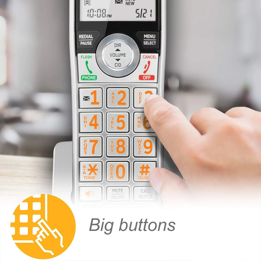 Silver/Black DECT 6.0 Expandable Answering System with 4 Handsets W87765