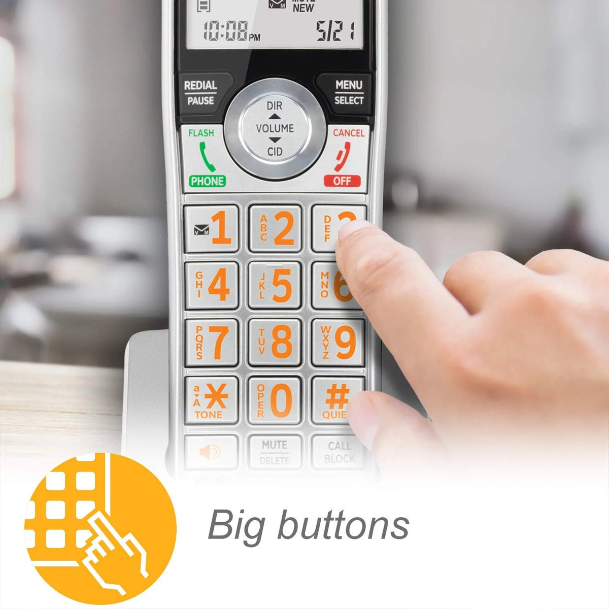 Silver/Black DECT 6.0 Expandable Answering System with 4 Handsets W87765