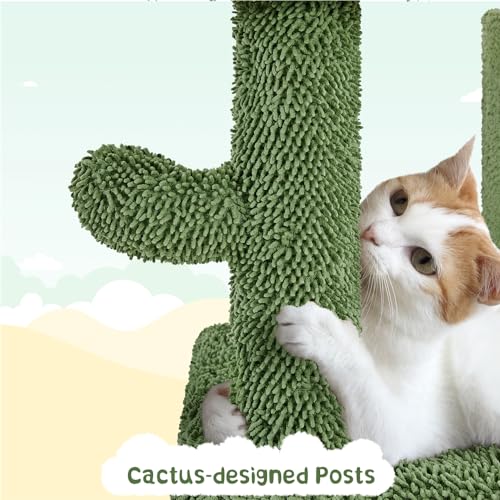 63" H Multi-Level Cat Tree with Sisal-Covered Scratching Posts & Condo & Hammock G98090