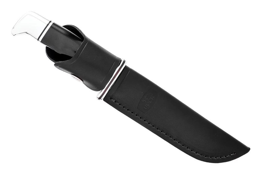 Black Fixed Blade Knife with Leather Sheath T2091