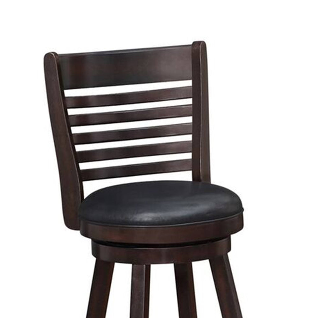 Brown and Black Leatherette Swivel Counter Stool Set of 2 M80182