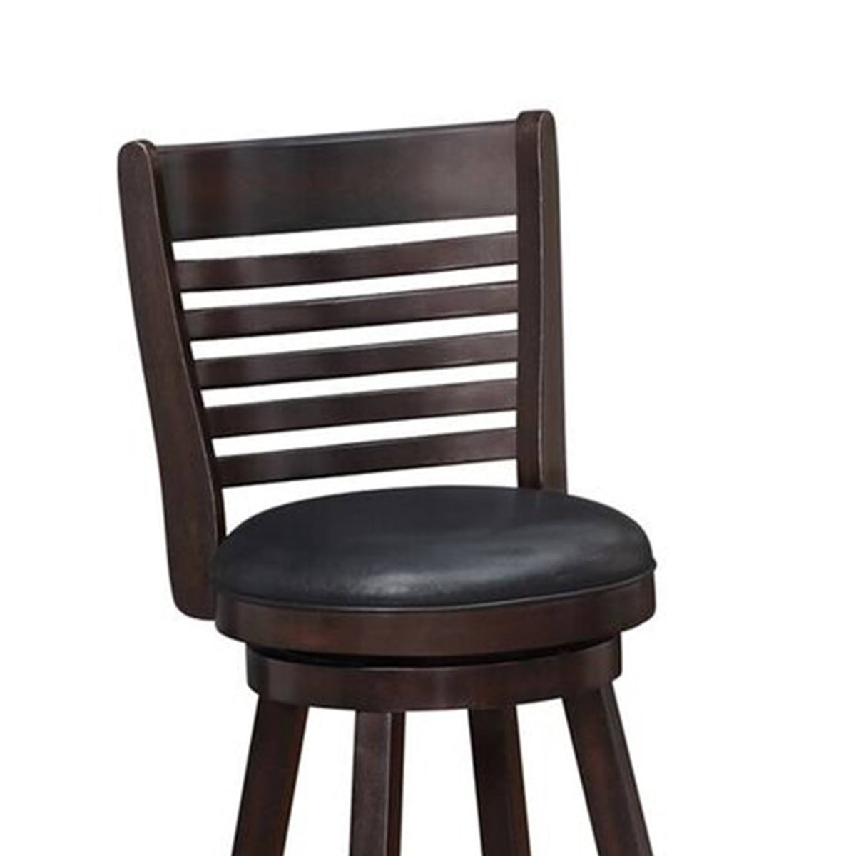 Brown and Black Leatherette Swivel Counter Stool Set of 2 M80182