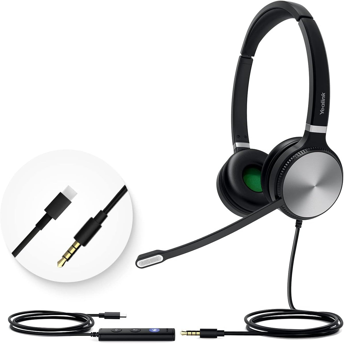 UH36-MONO Teams Certified USB Wired Noise Cancelling Headset with Mic Pack of 2 O6180