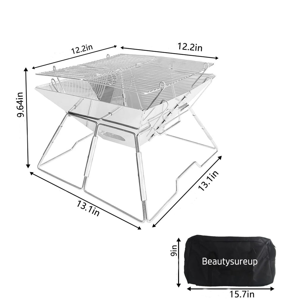 Charcoal Folding Stainless Steel BBQ Grill E182515