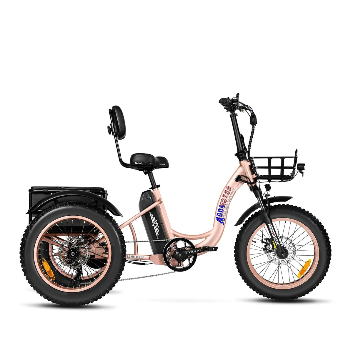 Step-Thru Fat Tire Electric Trike with Basket, 750W 48V 20Ah Black X379742