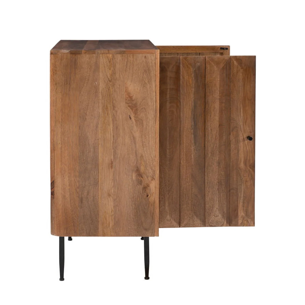 Brown Wood Cabinet with 2 Shelves K91945