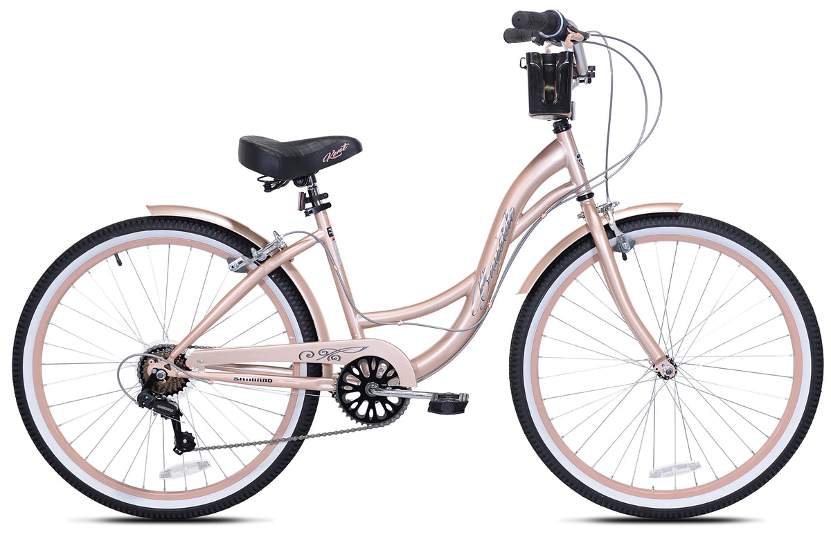 26 In. Rose Gold Women's Cruiser Bike A1355