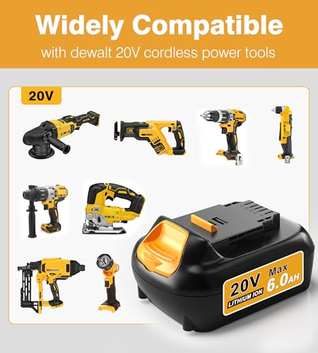 2Pack 6.0Ah Replacement Battery for 20V Cordless Power Tools I7925