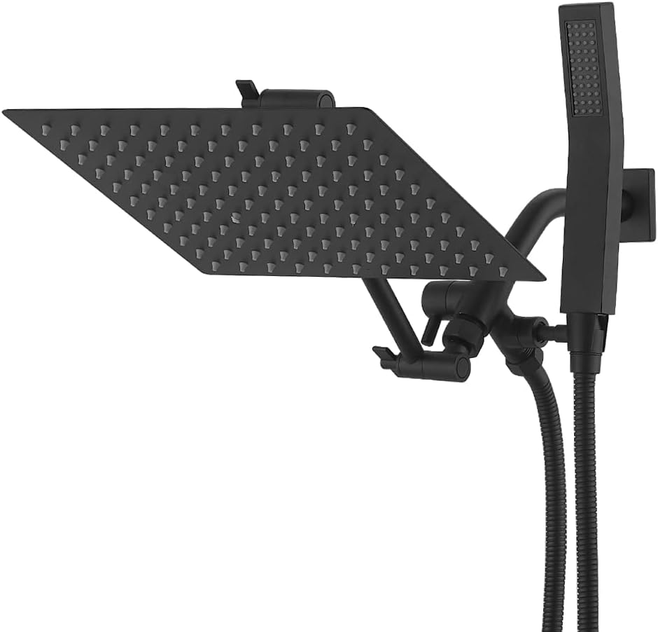 10 Inch All Metal Rain Shower Head With Handheld, High Pressure Dual Shower Head Combo With Adjustable Extension Arm, 70" Flexible Hose, 3-Way Diverter (Chrome) V726326