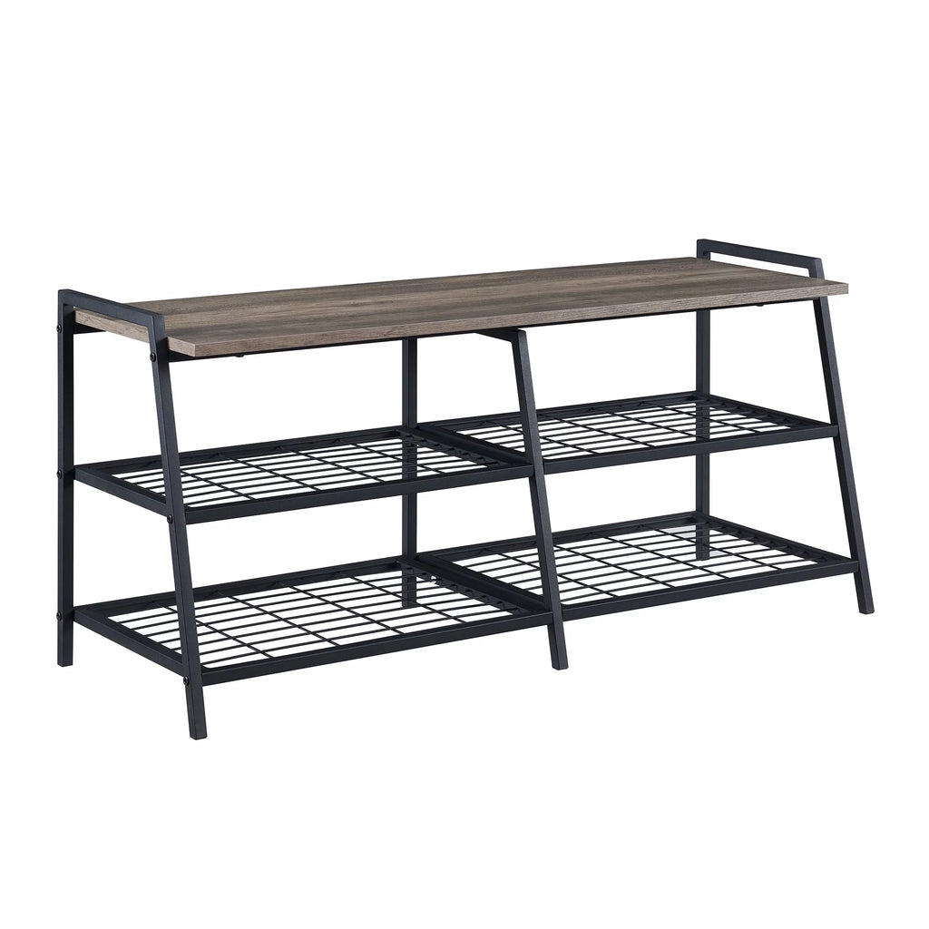 3-Tier Metal MDF Wood Shoe Rack Y54000