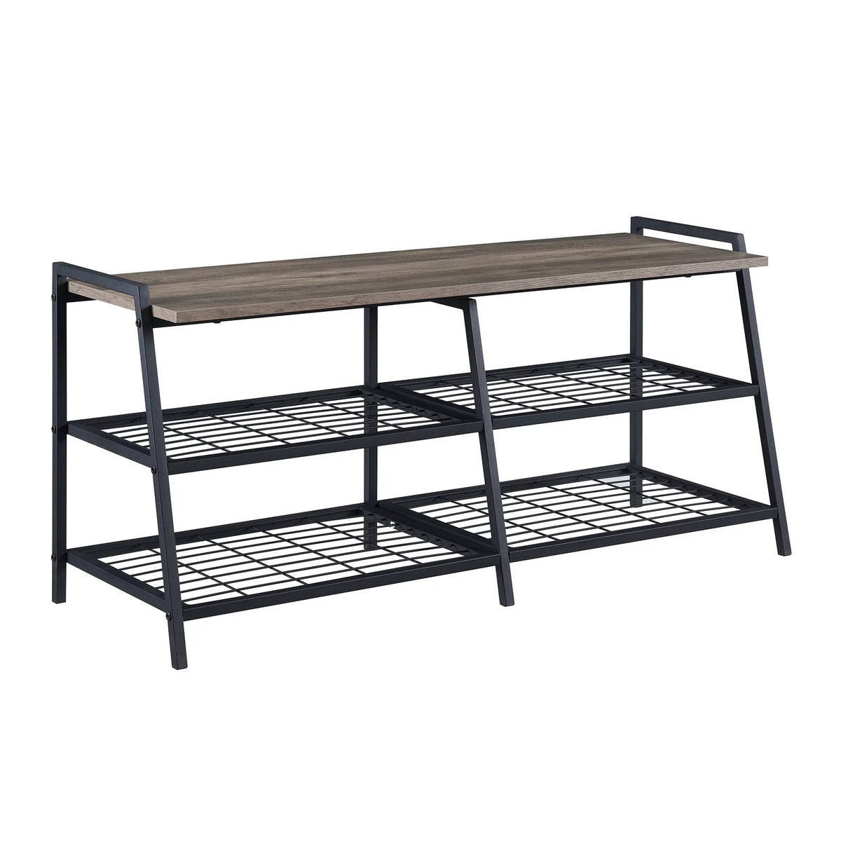3-Tier Metal MDF Wood Shoe Rack Y54000