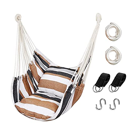 Dark Gray Hanging Rope Hammock Chair with Pocket R41630