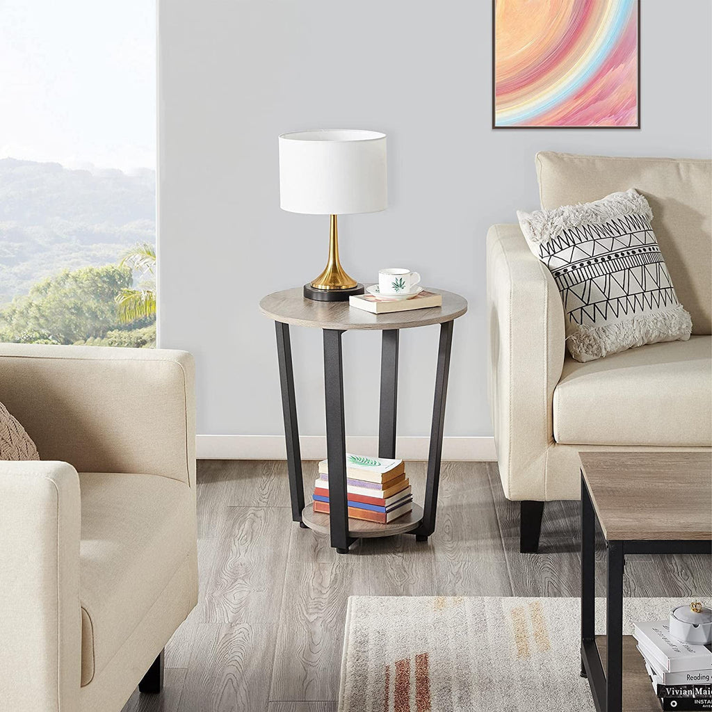 Round 2 Tier Side Table with Storage J252126