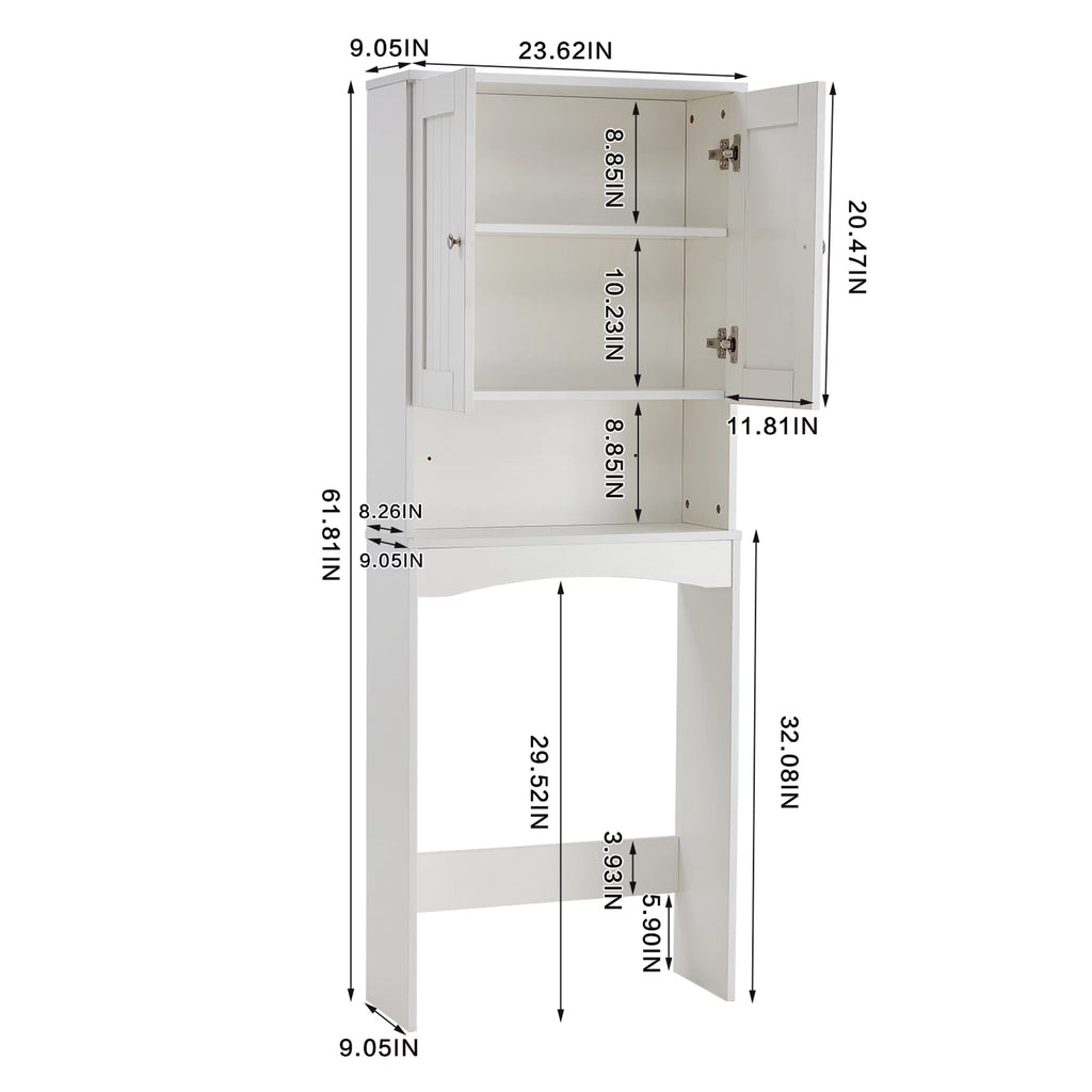 White Bathroom Shelf Over The Toilet Cabinet Organizer M2311