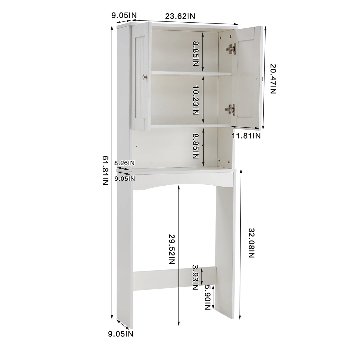 White Bathroom Shelf Over The Toilet Cabinet Organizer M2311