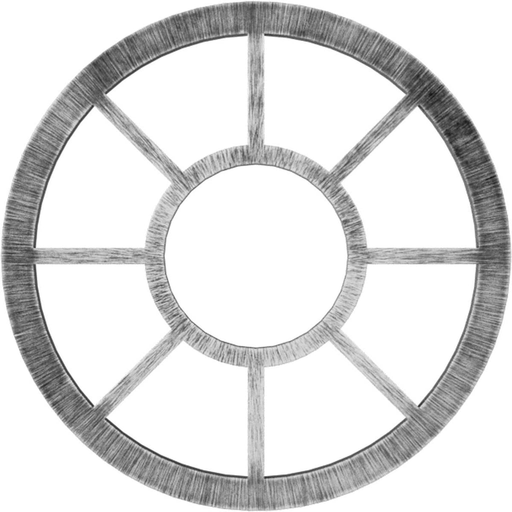 22x22OD x 8x22ID x 3/4x22P PVC Pierced Ceiling Medallion, Antiqued Silver Y380