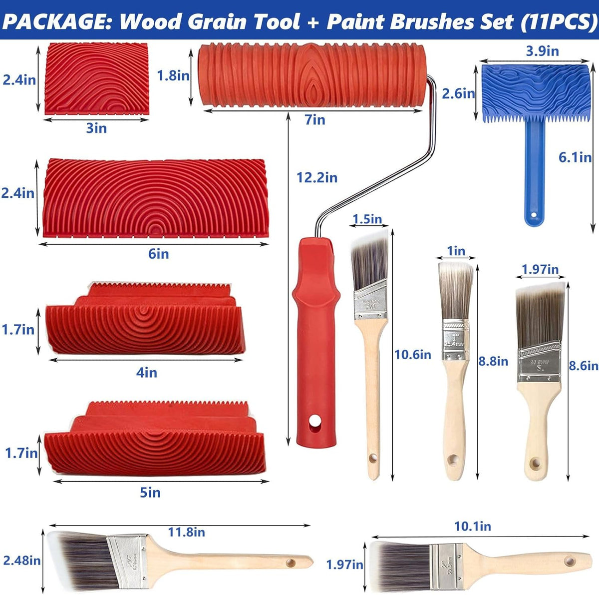 11pcs Wood Grain Tool Set H81172