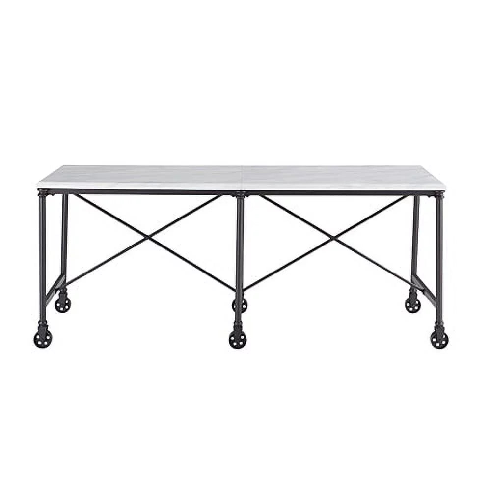 Faux Stone Rolling Kitchen Island L9090