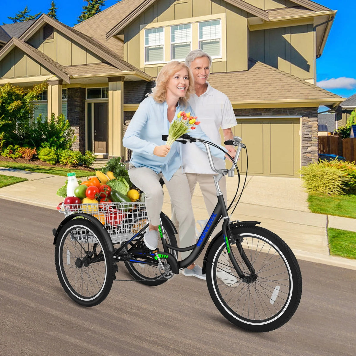 20/24/26 inch 7 Speed Adult Tricycles with Big Basket Z83076