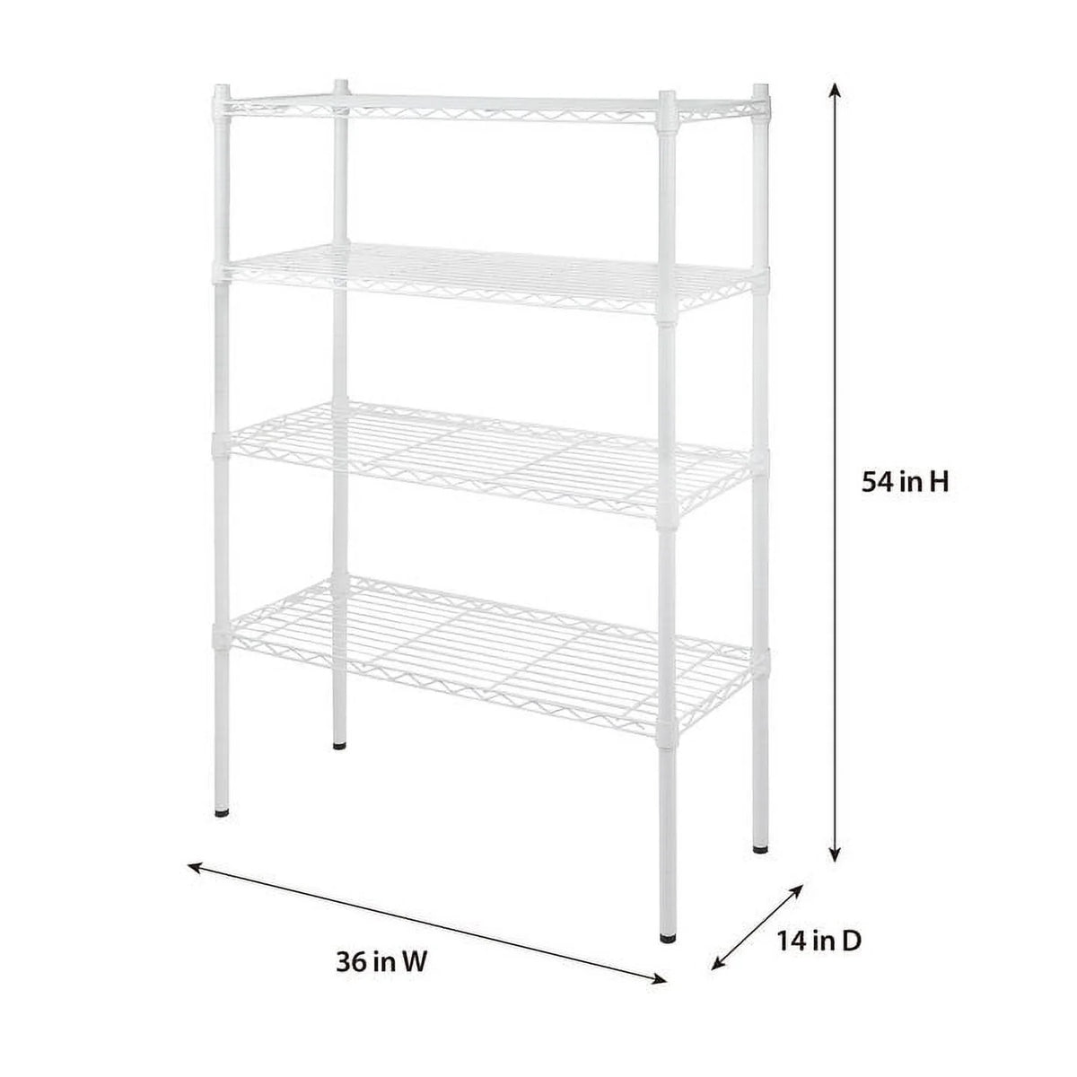 4-Tier White Wire Shelf Unit I81518